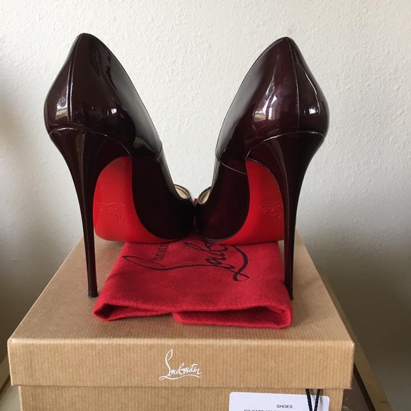 *OG pair* Christian Louboutin So Kate 120 Metal Patent Rouge Noir - Picture 4 of 10